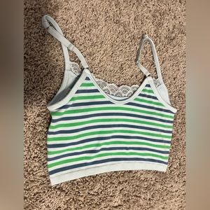 Stripped crop top tank top